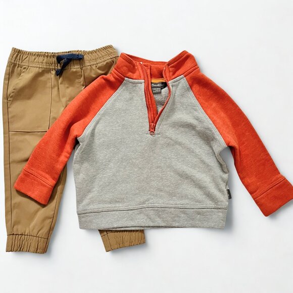 Eddie Bauer Baby Quarter-Zip Pullover and Jogger Pants Set, Size 12M - Picture 1 of 11